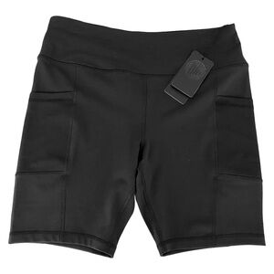 Motion High Rise Athletic Bike Shorts Black Size L NEW